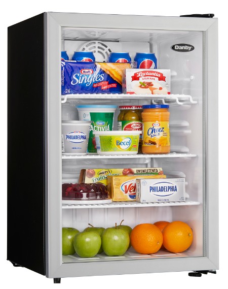 2.6 cu.ft. Danby Compact All Refrigerator with Glass Door DAG026A1BDB