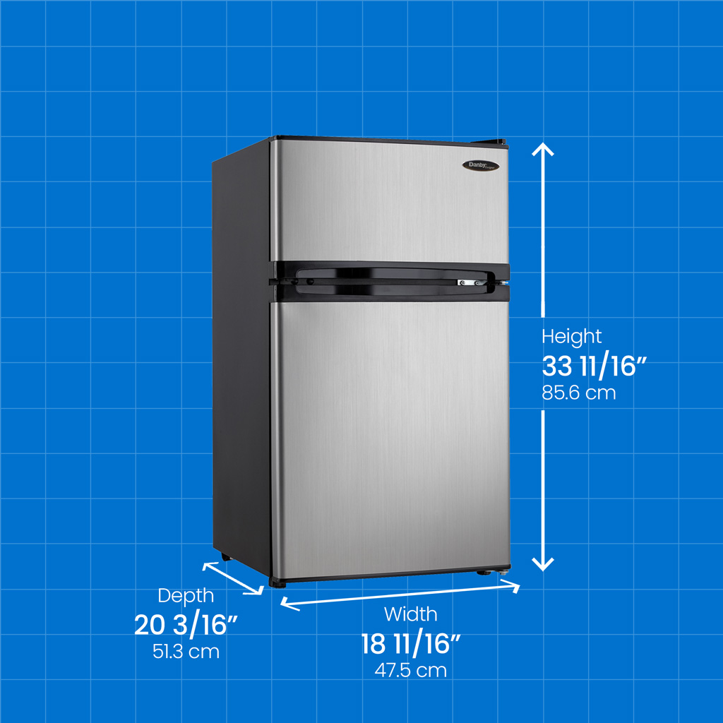 Danby Designer 3.1 cu. ft. 2-door Compact Fridge in Stainless Steel Look - Image 7