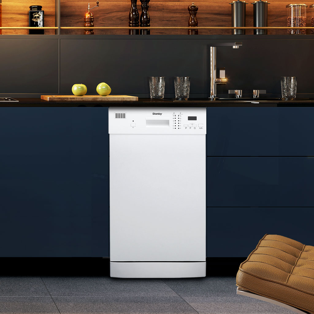 Danby 18" Wide Built-in Dishwasher in White - Image 3